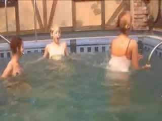 Enticing Lezboes in the swimming pool