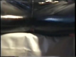 Sperm-Traudl with crotchopen pvc trousers gets a fuck without love-making