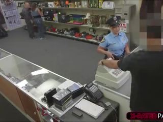 Enchanting Police officer wants to pawn her stuff ends up in the office