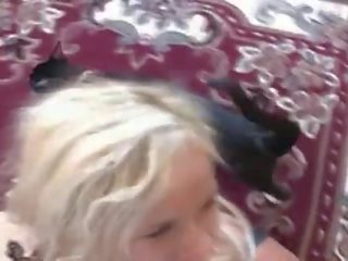 Full-blown Blonde Gives Head With Facial