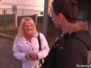 Old Blonde Is Picked Up For Hard Fucking