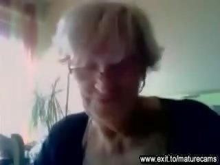 55 years old granny vids her big tits on cam clip