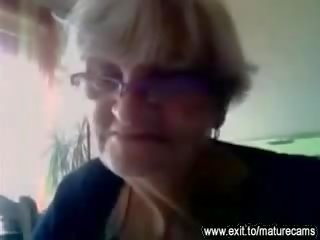 55 years old granny vids her big tits on cam clip